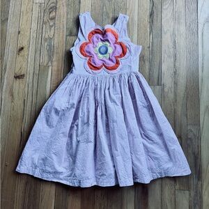 Mini Boden pink dress with big orange flower